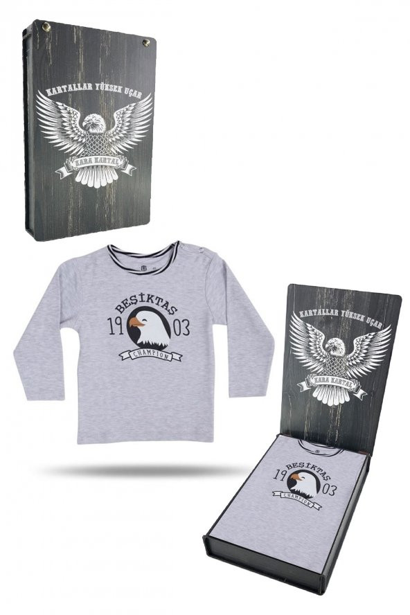 Beşiktaş Orijinal Bebek T-Shirt Hediyelik Ahşap Kutulu - 2