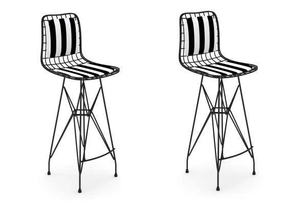 Knsz kafes tel bar sandalyesi 2 li zengin syhtuan sırt minderli 75 cm oturma yüksekliği ofis cafe bahçe mutfak