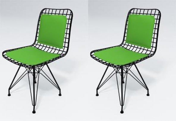 Knsz kafes tel sandalyesi 2 li mazlum syhyşl sırt minderli ofis cafe bahçe mutfak