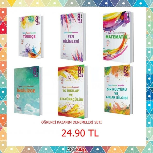 8. Sınıf LGS Öğretici Kazanım Denemeleri 6 lı Set Süreç Yayın Dağıtım