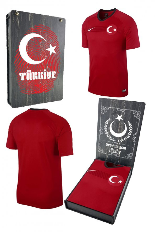 Türkiye Milli Takım Orijinal Taraftar Forması Özel Tasarım Ahşap Kutulu