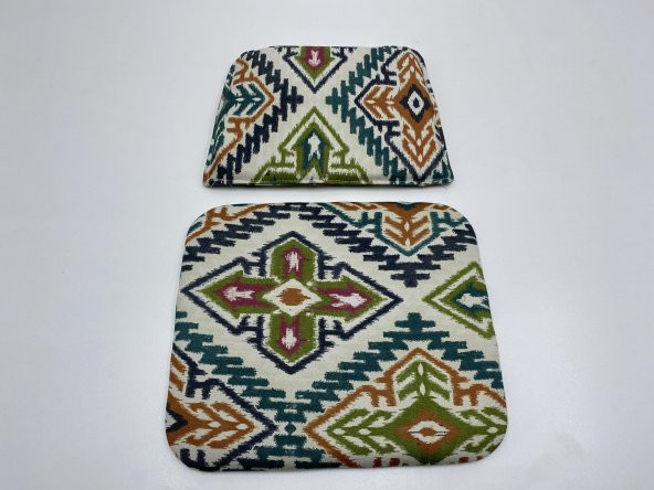 Knsz minder seti 1 li mazlum kilim desen oturma ve sırt tel sandalyesi minderi bir arada - 2