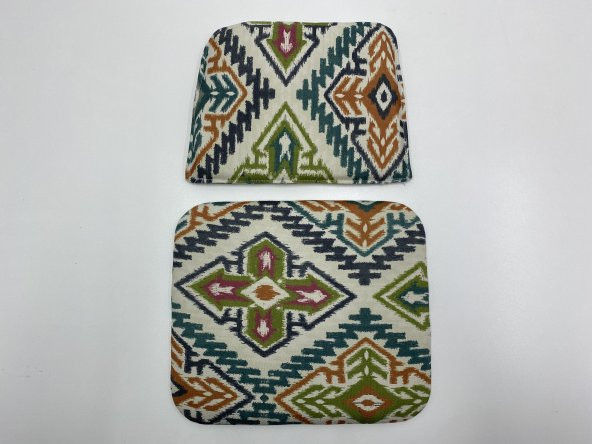Knsz minder seti 1 li mazlum kilim desen oturma ve sırt tel sandalyesi minderi bir arada - 3