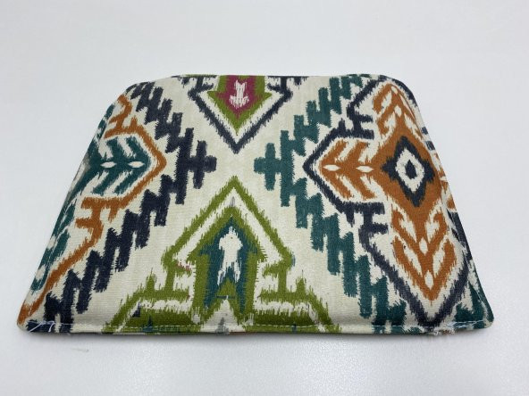 Knsz sırt minderi 1 li mazlum kilim desen kumaş cırtlı tel sandalyesi sırtı için - 2