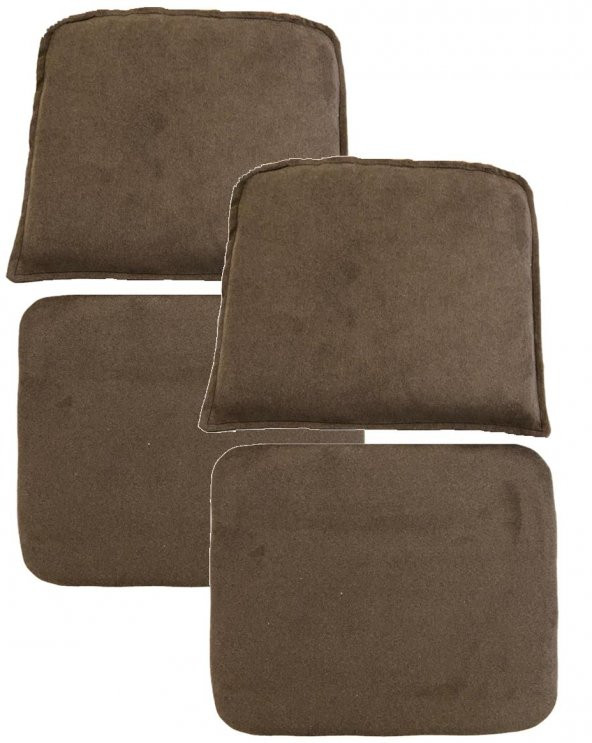 Knsz minder seti 2 li mazlum kahve penye kumaş oturma ve sırt tel sandalyesi minderi bir arada - 2