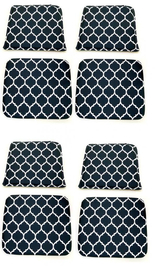 Knsz minder seti 4 lü mazlum viona kumaş oturma ve sırt tel sandalyesi minderi bir arada - Resim 2