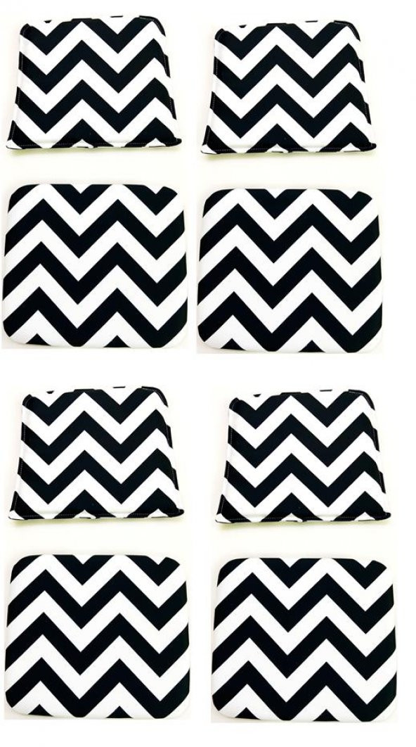 Knsz minder seti 4 lü zng&mğr&uslu aldo kumaş tel bar sandalyesi oturma ve sırt minderi set - Resim 2