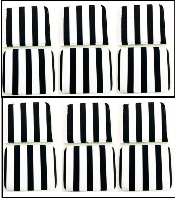 Knsz minder seti 6 lı zng&mğr&uslu tuan kumaş tel bar sandalyesi oturma ve sırt minderi set - Resim 2