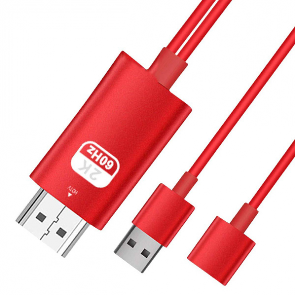 Phone Usb HDTV Cable Lightning Type C hdmi kablosu - SİYAH,KIRMIZI - 3