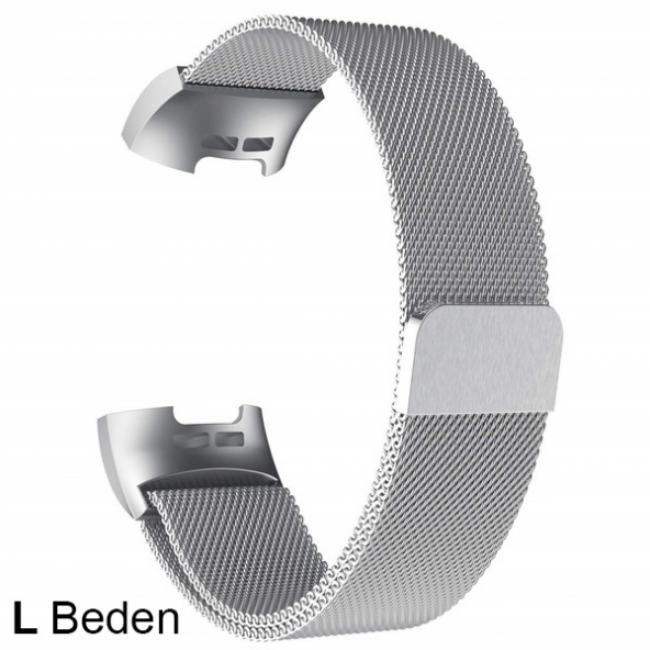 Fitbit Charge 3 Metal Milano Loop Kayış Kordon(l Beden) - MOR - 6