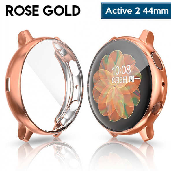 SM Galaxy Watch Active 2 44mm R820 Slim 360 Koruma Silikon Kılıf - ROSE GOLD