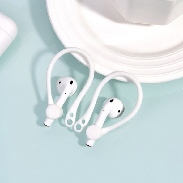 KUULAA Apple Airpods İçin Çengeli Kulaklık Kancası Tutucu Anti-Lost - BEYAZ