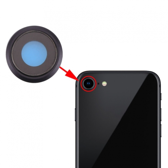 İPhone 8 Kamera Lens Kapak Full - SİYAH