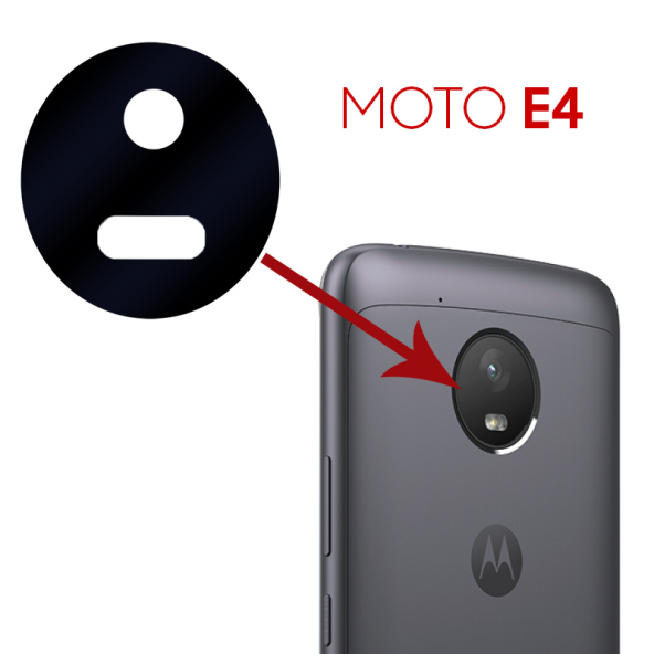 Motorola Moto E4 Kamera Lens Kapak - SİYAH