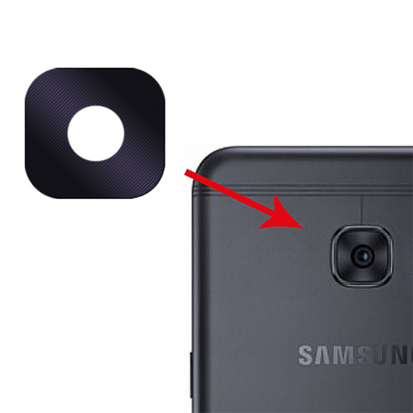 SM Galaxy C5 Pro C7 Pro İçin Kamera Lens Cam - SİYAH