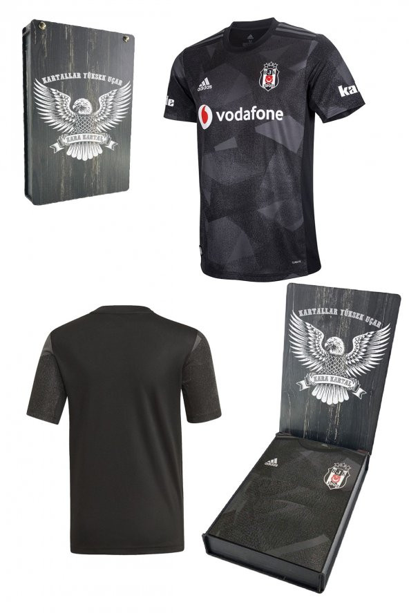 Beşiktaş Orijinal İsim Yazılı Çocuk Forması 2019-2020 Sezonu Ahşap Kutulu - 1