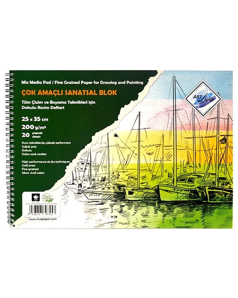 Art Liva Çok Amaçlı Resim Defteri 25x35 cm 200g