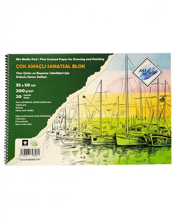 Art Liva Çok Amaçlı Resim Defteri 35x50 cm 200g