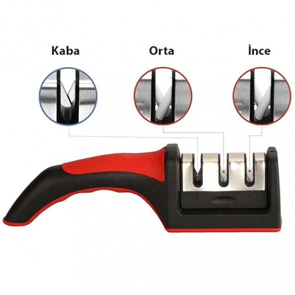 Lazbisa Bıçak Bileme Aleti Profesyonel Bıçak Bileyici 3 Açılı Elmas Seramik Tungsten Çelik Bıçakları Bileme - 4