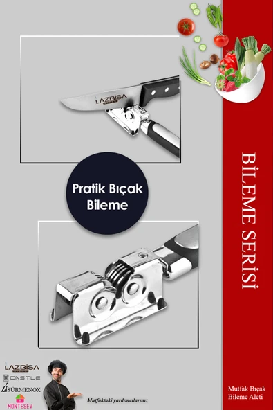 Lazbisa Bıçak Bileme Aleti Pratik Bıçak Bileme Aparatı Profesyonel Bıçak Bileyici - Resim 2