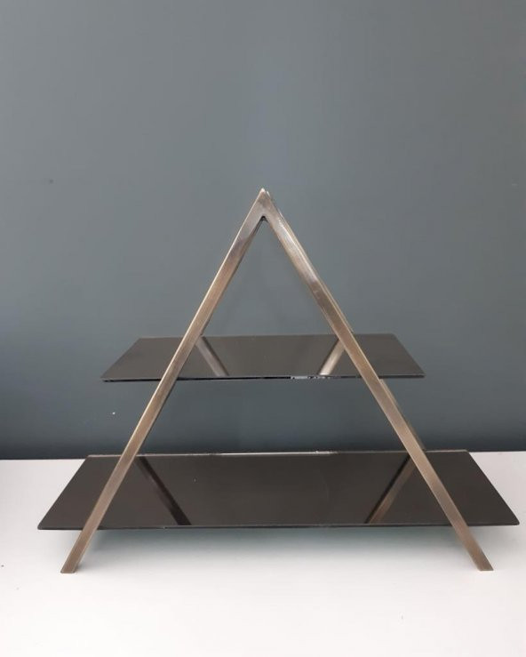 Glassis Mini Katlı Üçgen Servis Antik