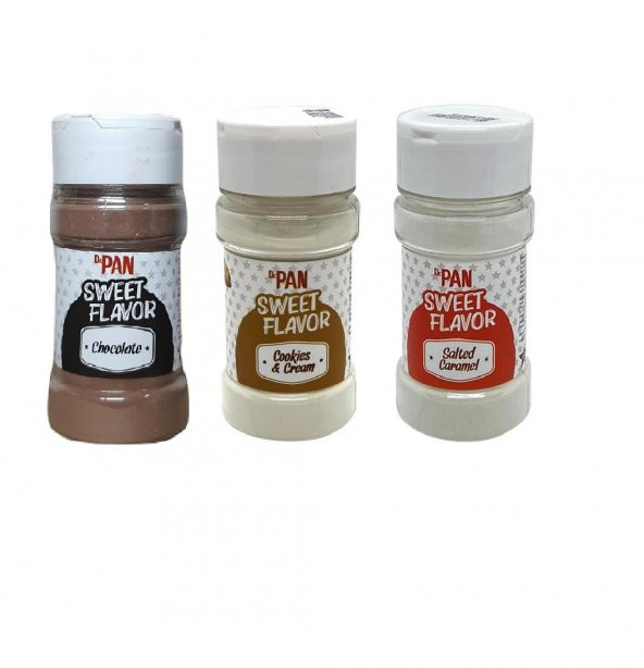 Dr Pan Sweet Flavor Tatlandırıcı Seti 45 gr 3 Adet Çikolata, Karamel ve Bisküvi Aromalı