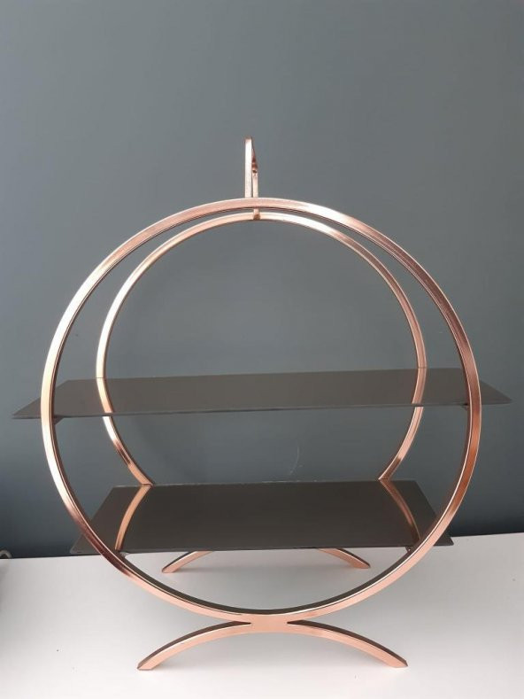 Glassis Mini Yuvarlak Katlı Servis Büyük Rose - 1