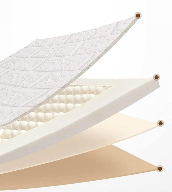 Renkli Duvarlar Kendinden Yapışkanlı 3D Esnek Beyaz Duvar Kağıdı Paneli NW100 - 7