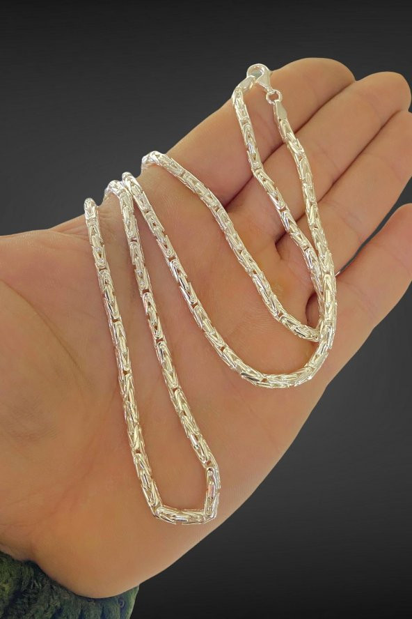 Kral Zincir 33 gr 65 cm 3 mm Parlak 925 Gümüş Erkek Kolye - 3