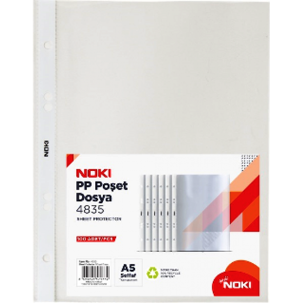 Poşet Dosya Şeffaf A5 100 Lü Noki