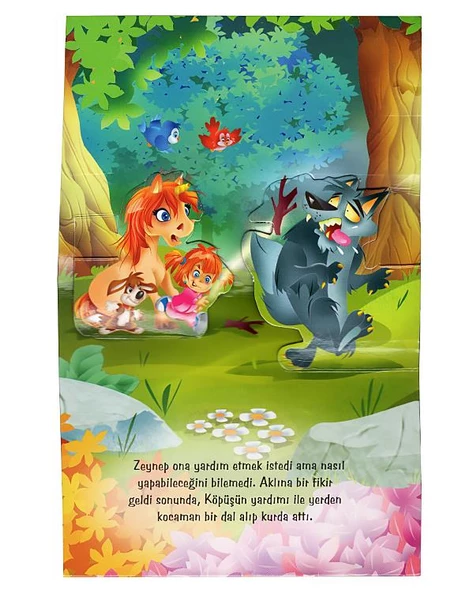 2 Yaş Mini Hareketli Kitaplar Zeynep ve Tek Boynuzlu At Çiçek Yayınları - 2