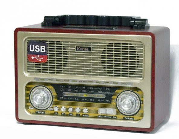 Kemai MD-1800BT Nostalji Görünümlü Bluetoothlu Müzik kutusu - 1