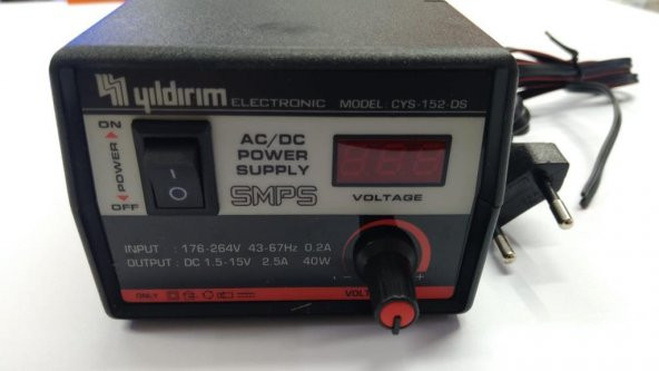 Laboratuvar Tipi Güç Kaynağı - Yıldırım CY-152-DS - 1.5-15V 2.5A