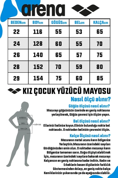Arena 2A469 - G Dynamo Jr. One Piece Black Kız Çocuk Yüzücü Mayosu - Resim 10