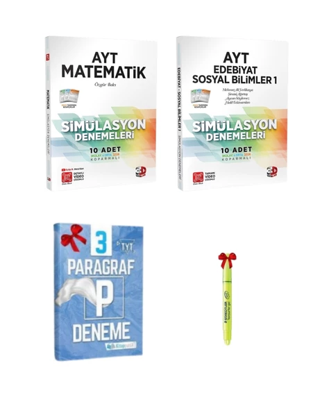 3D Yayınları AYTMatematik+Ayt Edebiyat Sosyal Bilimler-1 deneme