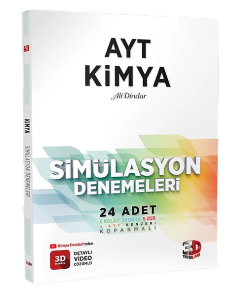 3D Yayınları AYT Matematik ve Kimya Simülasyon Denemeleri Tamamı Video Çözümlü - 2