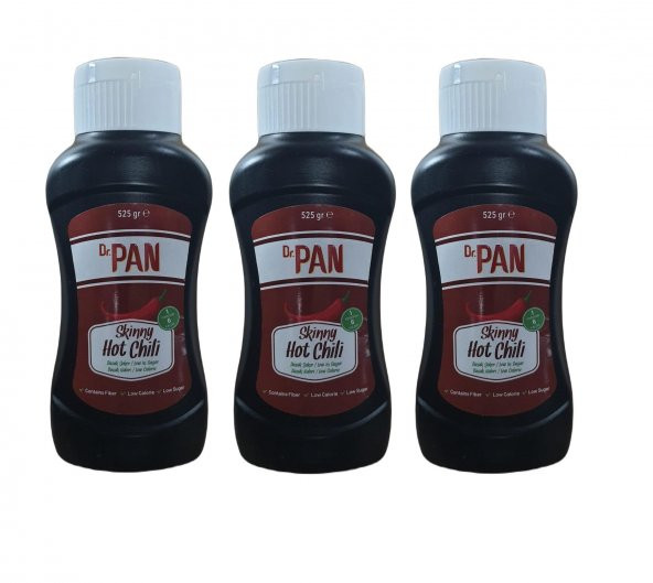 Dr Pan Hot Chili Sos 525 gr 3 Adet Düşük Kalorili Acı Biber Sosu