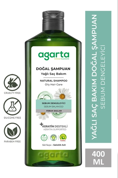 Agarta Doğal Şampuan Yağlı Saç Bakımı İçin 400 Ml
