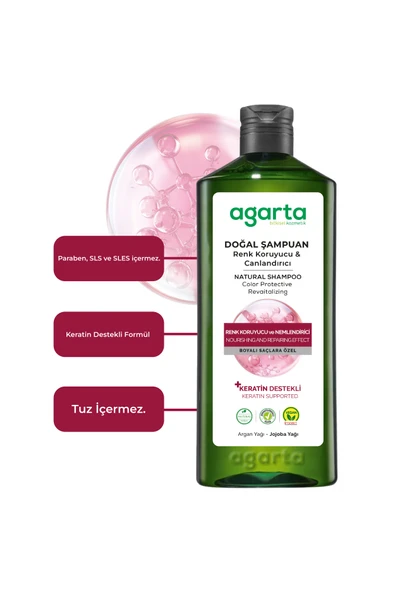 Agarta Doğal Saçlar Renk Koruyucu ve Canlandırıcı Şampuan 400 ml ürün görseli 1