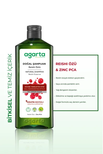 Agarta Doğal Şampuan Reishi 400 ml - Resim 3