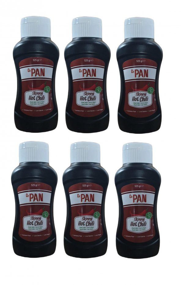Dr Pan Hot Chili Sos 525 gr 6 Adet Düşük Kalorili Acı Biber Sosu