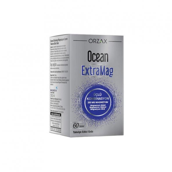 Ocean ExtraMag Üçlü Kombinasyon Takviye Edici Gıda 60 Tablet