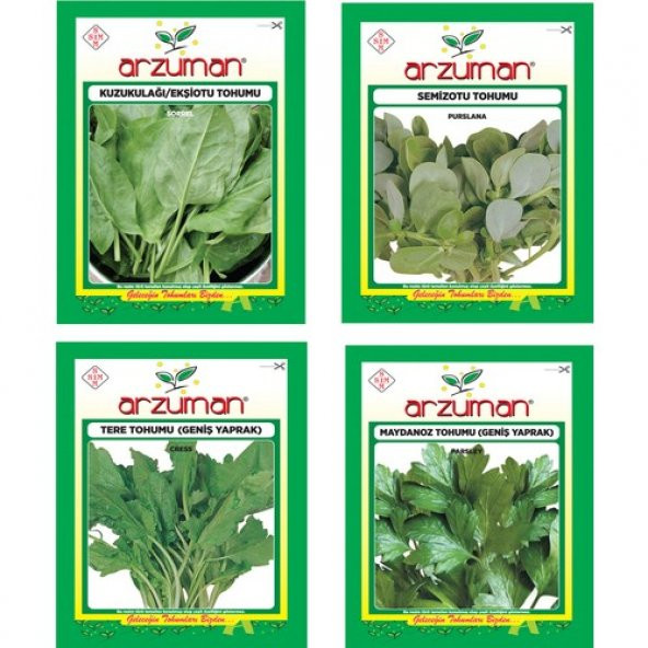 Arzuman Kuzukulağı Ekşiotu Semizotu Geniş Yaprak Tere Geniş Yaprak Maydanoz