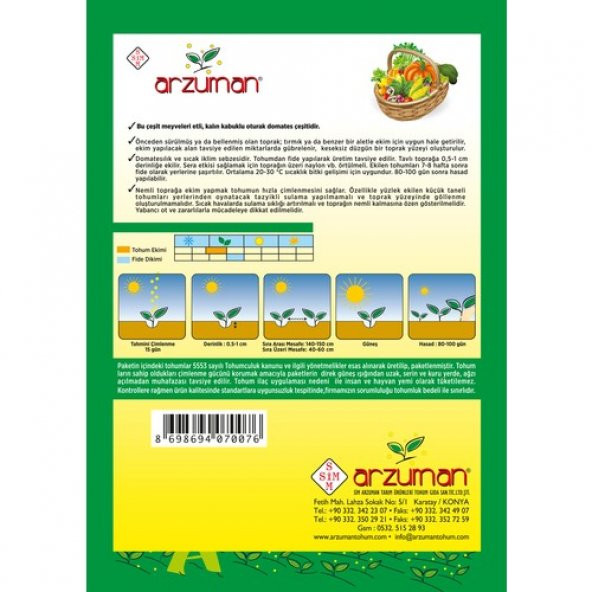 Arzuman H-2274 Domates Tohumu 5 gr - 2