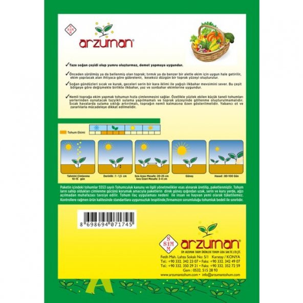 Arzuman Yeşil Soğan Tohumu 10 Gram - 2