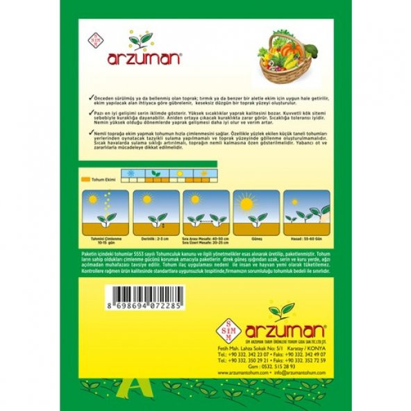 Arzuman Geniş Yaprak Pazı Tohumu 10 Gram - 2