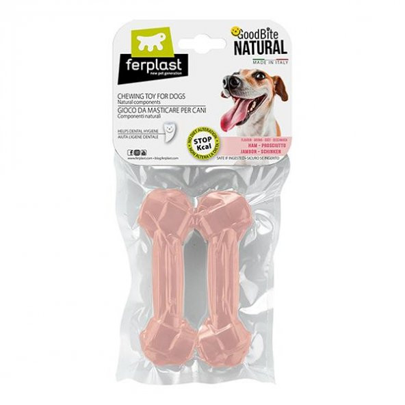 Ferplast Good Bite Jambonlu Köpek Çiğneme Oyuncağı M 13,5Cm 2 Adet