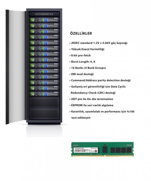 Transcend TS4GHR72V2E3 32GB DDR4 3200MHz 1.2V CL22 ECC Server Ram - 7