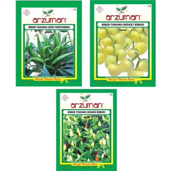 Arzuman Süs-Yediveren Biber Misket Biberi Konik Biber Tohumu ürün görseli 1