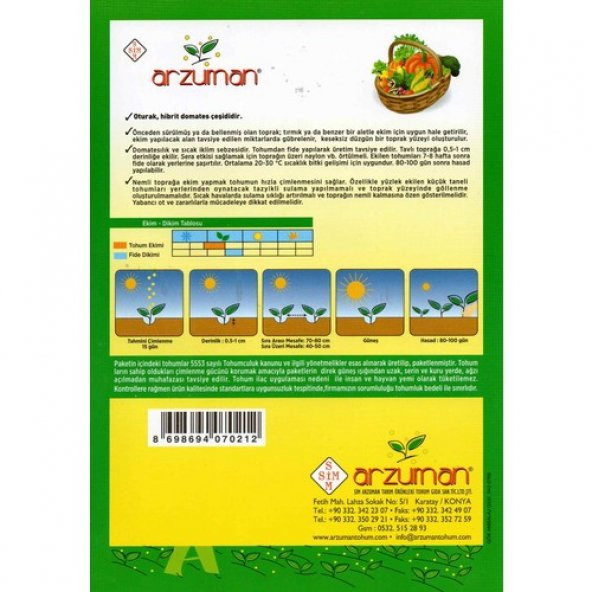 Arzuman Kutlu F1 Oturak Domates Tohumu 10 Adet - 2